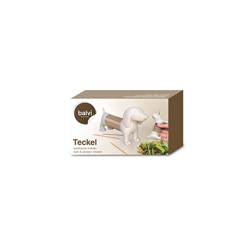 Balvi T.pick holder salt&pepper shaker Teckel white