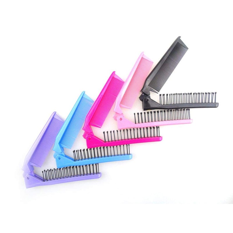 Louise Maelys Portable Travel Folding Hair Brush Compact Pocket Double