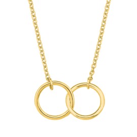 s.Oliver 2032803 Women's Necklace with Pendant 925 Sterling Silver 40 + 5 cm Gold Ring Comes in Jewellery Gift Box, Sterling Silver, No Gemstone