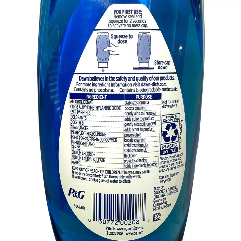 Dawn Ultra OLD SCENT Dishwashing Liquid EZ-Squeeze Bottle 22 fl