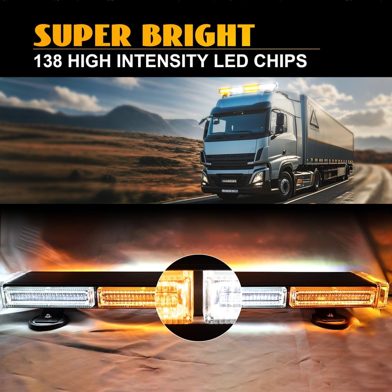 Nrgedzam 138-LED Traffic Advisor Light Bar, High Intensity Emergency Strobe