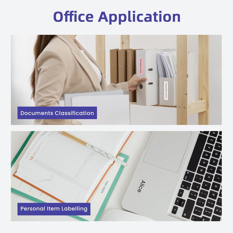 Markurlife Label Tape Compatible with DYMO Letratag Label Tape Plastic