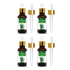 Salvia Saw Palmetto Oil – 4 Pack | Cosmetic Grade Carrier Oil for DIY Skincare, Haircare & Massage – 100ml / 3.38 Fl oz
