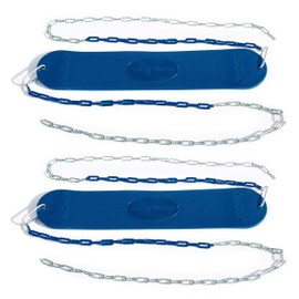 Swing-N-Slide WS 4763 Heavy Duty Swing Seat Set of Outdoor Playground Swings with Coated Chains & Quick Links, Blue, Pack of 2