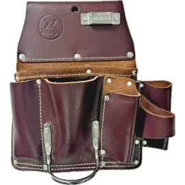 Zeluga 20-383 11 Pocket Pro Leather for Left Hand Drywall Pouch, Cherry