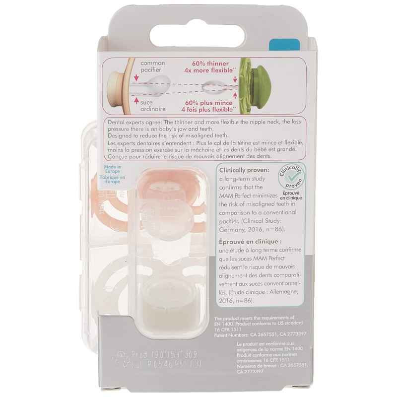 MAM Perfect Pacifiers (2 Pack), 6+ Months, Girl