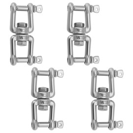 ECSiNG 4 Pack 316 Stainless Steel Double Shackles Swivel M6x67mm Double Jaw Anchor Connector for Garden Yard Boat Outdoor