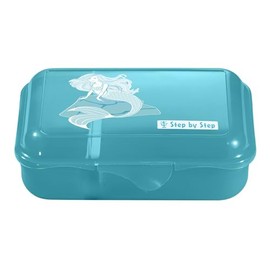Step by Step Mermaid Delia Blue Lunch Box with Divider and Click Lock Dishwasher Safe BPA Free School Nursery Girls 0.9 Litre
