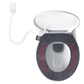 Hudson Comfort Heated Toilet Seat Cover – USB Powered Toilet Seat Warmer – Adjustable Temperature Levels Toilet Seat Cover with Soft Plush Fabric – Hand Wash and Easy Installation (Round)