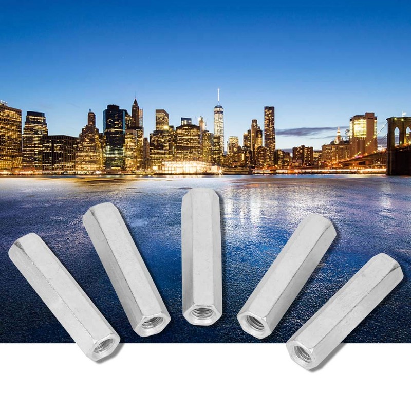 Jeanoko 5pcs M8 x 50 Long Rod Nut Hexagonal Sleeve