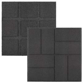 Deck Tiles 8-Pack - Dual-Sided Outdoor Flooring Tile - 14.2SQFT Rubber Pavers for Outside Patio, Garden Walkway, Balcony, or Shed by Pure Garden (Gray)