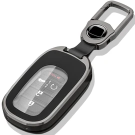 [PELKERDR] Honda N-BOX Custom JF5 JF6 New Vezel VEZEL RV3 RV4 RV5 RV6 Civic Hatchback FL1 Step Wagon Spada CIVIC ZR-V Zinc Metal Key Case, Black