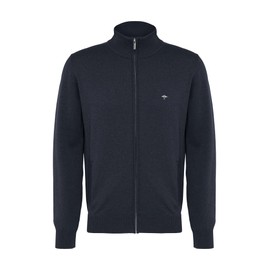 FYNCH-HATTON Soft Fine Cotton Cardigan with Zip, navy