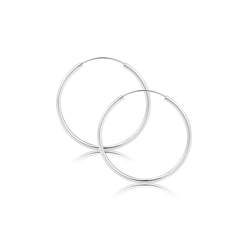 Sterling Silver Hoop Stud Earrings 50mm Large Round Circular 925