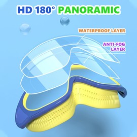 COSEN Children's Swimming Goggles 180° Panorama Swimming Mask Anti-Leak Anti-Fog Diving Mask with Ear Plugs Swimming Goggles for 4-12 Years Children Girls Boys (Orange)