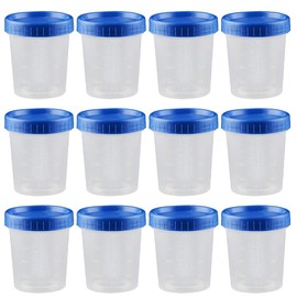 Mipcase Specimen Cups With Lids - 25pcs 120ml Urine Cups Sample Containers Graduated Laboratory Cups Sampling Cups Disposable Urine Specimen Cups for Testing