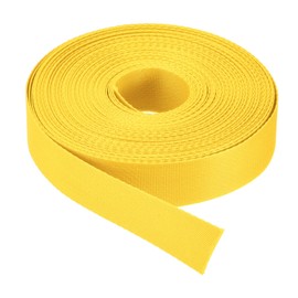 Flat Nylon Webbing Strap 1 Inch 15 Yards Yellow for Backpack, Cargo Strap, Luggage-rack