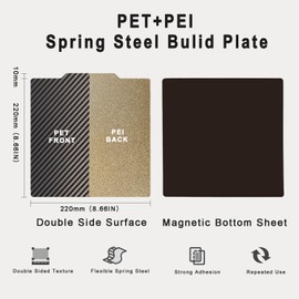 TIOPY Double Sided Smooth PET (Carbon Fibre Pattern) + Textured PEI Building Plate 235 x 235 mm, Flexible Magnetic Heating Bed for Ender 5 S1/Ender 3 S1 Pro/Ender 3 S1/Ender 3 V2 Neo/Ender 3 V2