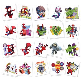 Kids Temporary Tattoo Party Supplies, 40pcs Cartoon Tattoos for Boys Girls, Removable Waterproof Cute Tattoo Stickers for Summer