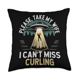 Curling Player Curler Sport Lover Curling Stone Throw Pillow