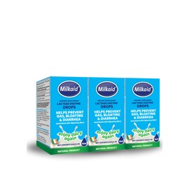 Milkaid Lactase Enzyme Drops for Lactose Intolerance | Prevents Gas, Bloating & Diarrhea | Fast Acting Dairy Digestive Supplement | Gluten Free & Vegetarian | No Artificial Flavor | 0.5 Fl Oz (1)
