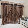 Wooden Door Style Living Room Bedroom Window Semi Blackout Semi