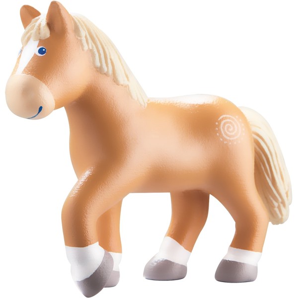 HABA Little Friends Horse Leopold - 4.5" Brown Haflinger Steed Chunky Plastic Toy Farm Animal Figure