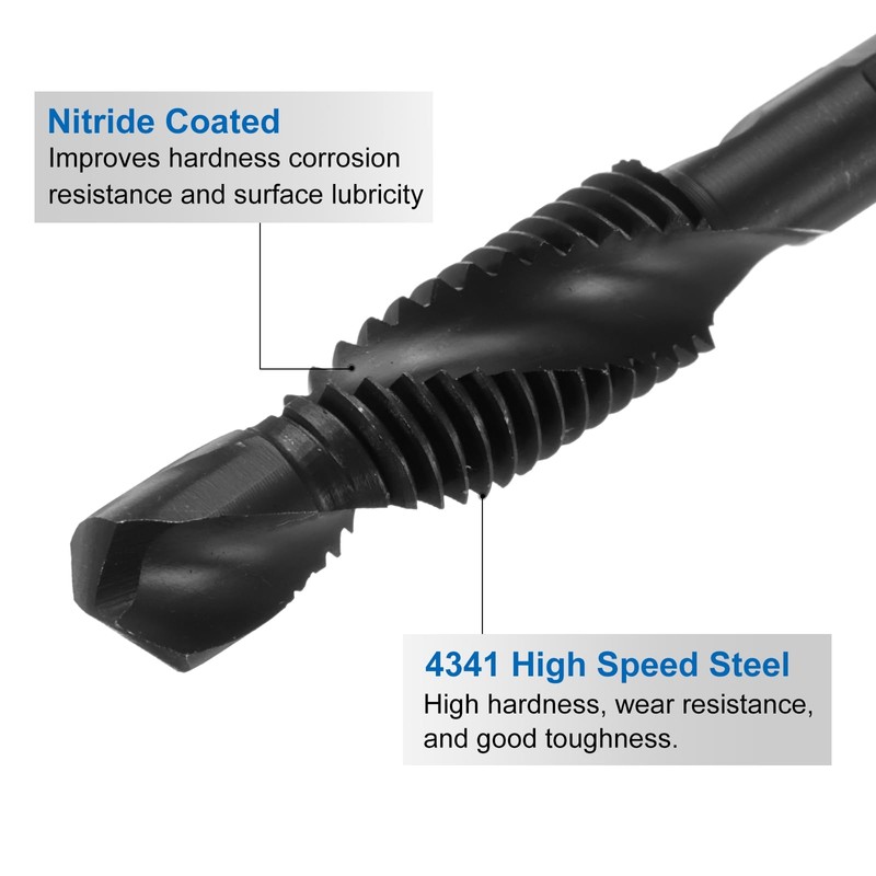 sourcing map 2pcs Combination Drill and Tap Bits Metric M10