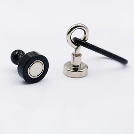 XiXiYang Magnet Camping Hooks,Magnet Hanger D Shape Tent Buckles for Outdoor Tents Swivel Swing,Heavy Duty Magnet Hook with Carabiner(4pcs)