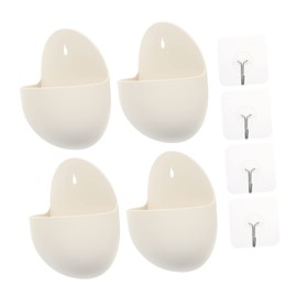 Totority 4Pcs Wall Hanging Flower Pots Durable Outdoor Planters with Drainage Space Saving Decorative Containers for Balcony Patio Garden and Home Decor