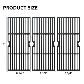 CANDANA Grill Grates for Charbroil Advantage 463344116 463250509 463340516 463343015 463240015, Cast Iron Cooking Grate for for Char-Broil Gas2Coal 463370516 G467-0002-W1, 3Pack