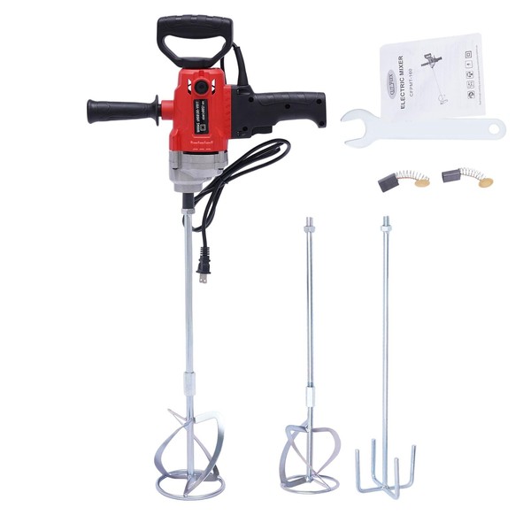 JAYGOVAN Electric Handheld Cement Mixer,24000W Concrete Paint Mixer Drill Set