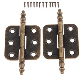 Dophee 2Pcs 35x70mm Antique Bronze Iron Crown Head 6 Holes Hinges for Vintage Wooden Box Toolbox Cabinet Cupboard
