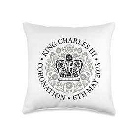 British King III Charles Memorabilia Kings Coronation 2023 Throw Pillow