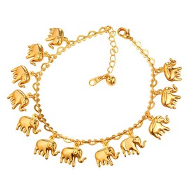 U7 Summer Jewelry Foot Bracelet On The Leg 18K Gold Plated Little Elephant Anklet Bracelets For Women