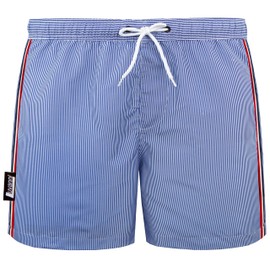 Luvanni Swimming Trunks for Men Quick-Drying Swimming Shorts 19v2 with Drawstring Beach Shorts Board Shorts Swimming Trunks Men with Pattern Stripes Pattern Striped Pattern, blue-white