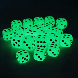 20 Stück Spielwürfel Leuchten Im Dunkeln, Würfel Neuheit, Würfel Sechs Seiten Couchtisch Spiel Indoor Outdoor Spiel Für Familie Bar Party 14Mm