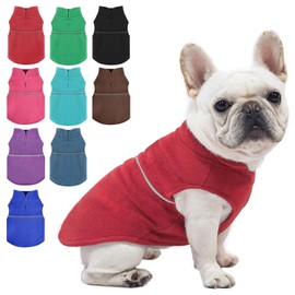 Fleece Vest Dog Sweater Winter Pet Clothes for Small Dogs Boy or Girl Warm Pullover Fleece Puppy Sweater Soft Stretchy Warm Vest Pet Jacket (Bright Red, XS)