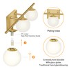 YHTlaeh New Bathroom Vanity Light Fixtures 3 Lights Brushed Brass