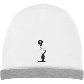 'Character with Question Mark' Kids Slouch Hat (KH00034628) White