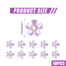 10Pcs Rhinestone Petal Hair Clips, Fashion Tiny Cute Claw Clips for Girls Women, Non-Slip Small Flower Hair Accessories for Wedding Daily Party Birthday (Purple)