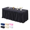 PARTISKY 1 Pack Black Tablecloths for Rectangle Tables 4ft, Wrinkle