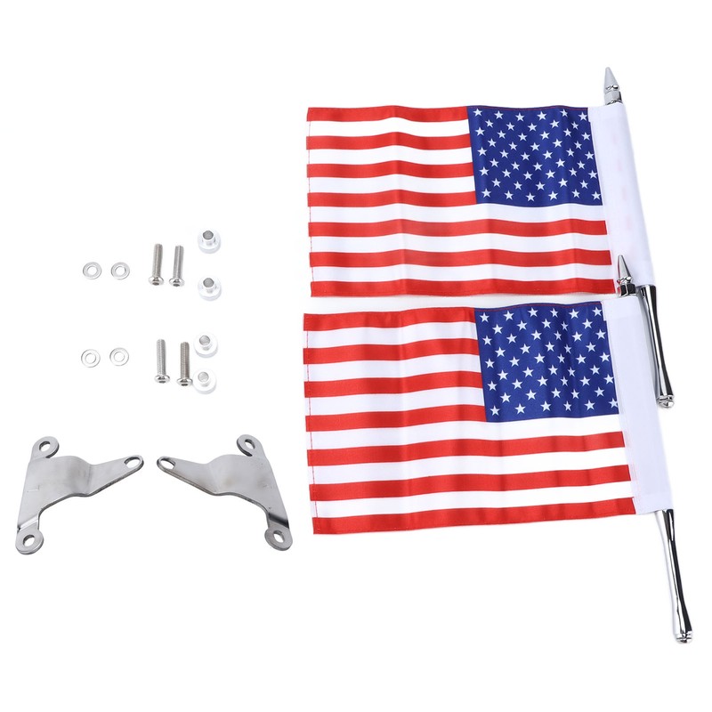 Trunk Lid Flag Pole Mount Kit with USA American Flag