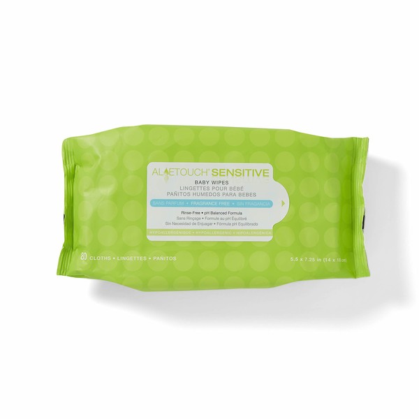 Medline AloeTouch Sensitive Baby Wipes, Cleansing Cloths, 1920 Count, Unscented, 5.5 x 6 inch Baby Wipes