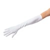 Matte Satin Over Elbow Gloves, White