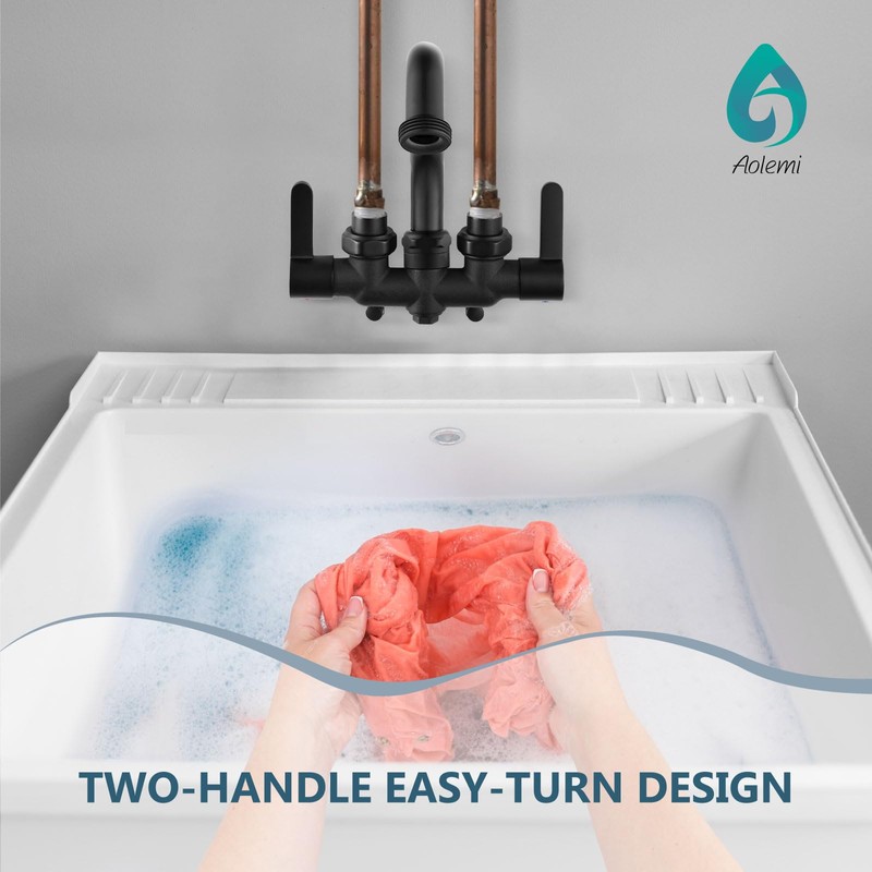 Aolemi Laundry Utility Sink Faucet Wall Mounted Laundry Tub Faucet