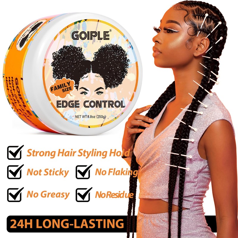 8,8 oz Edge Control Wachs für schwarze Frauen, starker Halt,