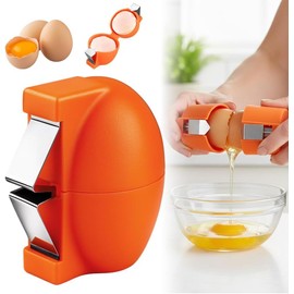 Abre-Huevos Multifuncional 2026, Cortador Acero Inoxidable, Pelador-Separador Huevos Crudos (1, Orange, 2.55inX2.83in)