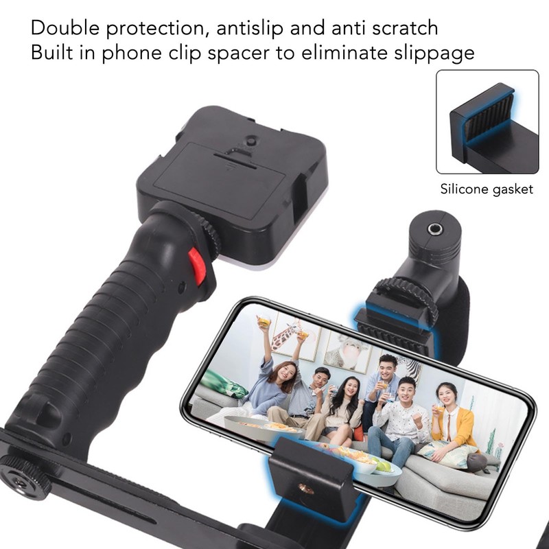 Smartphone Video Rig, Phone Stabilizer Tripod Mount Aluminum Alloy with