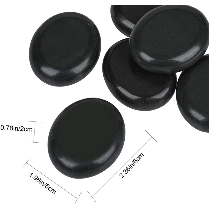 QYLHH 4 Pcs Medium Hot Massage Stones Set Natural Basalt